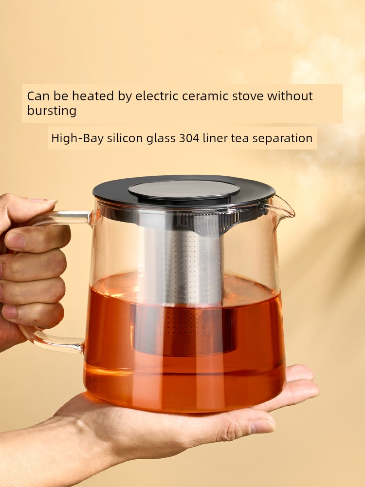 Jie'an Xi Glass Tea Set Suit 2024 New Arrival Kung Fu Tea Cup Accessible Luxury Teapot Tea Drinking Office Household Pot
