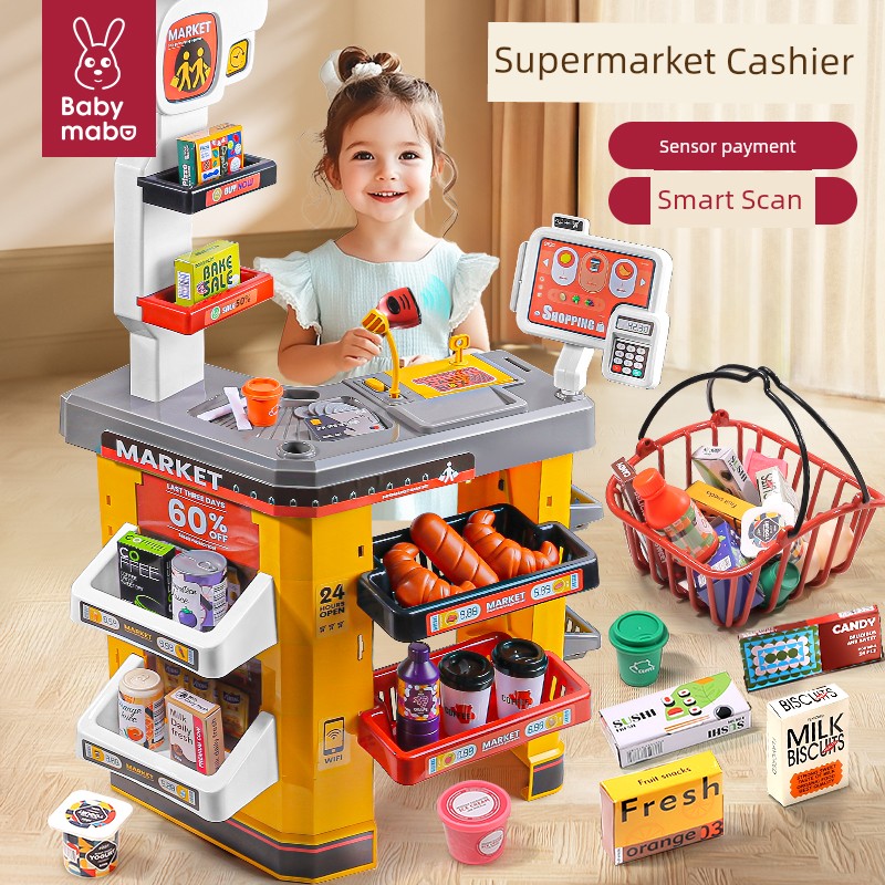 Kids Supermarket Cash Register Toys Simulation Baby Educational Play House Boys and Girls 3 Years Old Birthday Gift 6 Girl