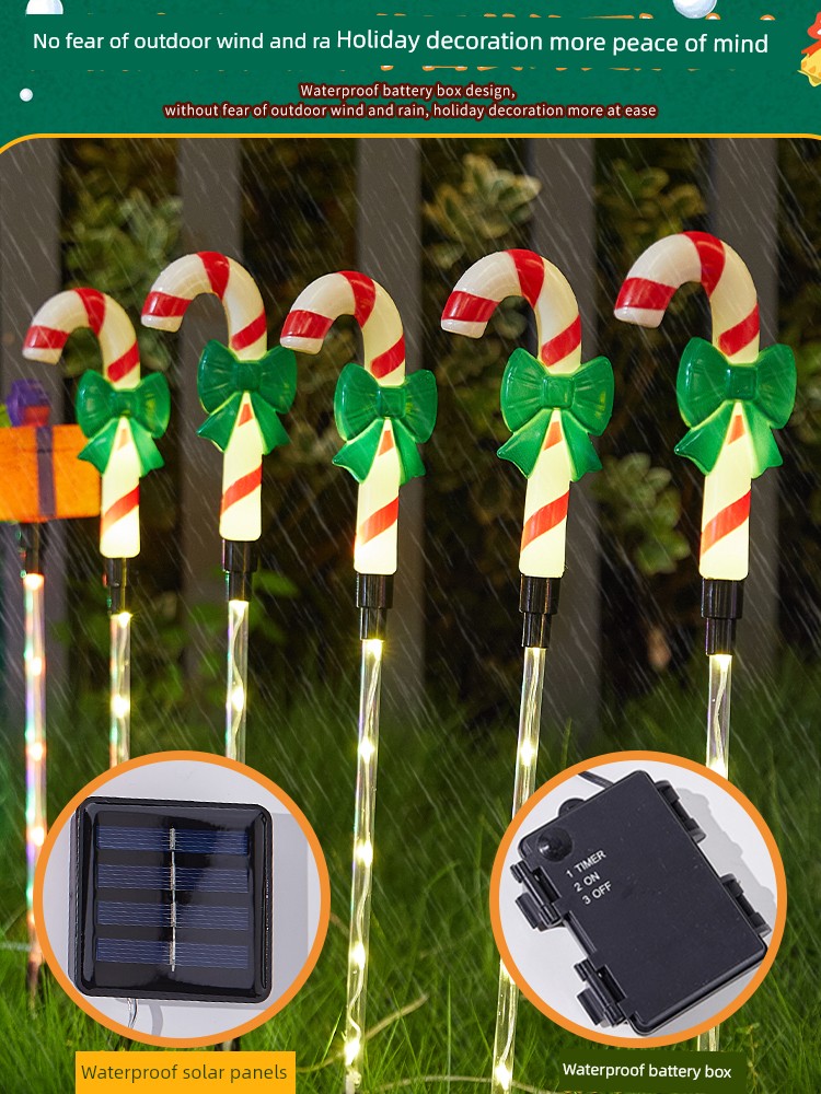 2024 Solar Christmas Decorations Christmas Deer Outdoor Atmosphere Ground Lamp Garden Courtyard Luminous Lighting Chain