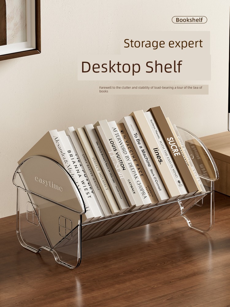 Book Stand Book Shelf Desktop Bookshelf Student Desk Acrylic Book Storage Rack Kids Picture Book Reading Rack