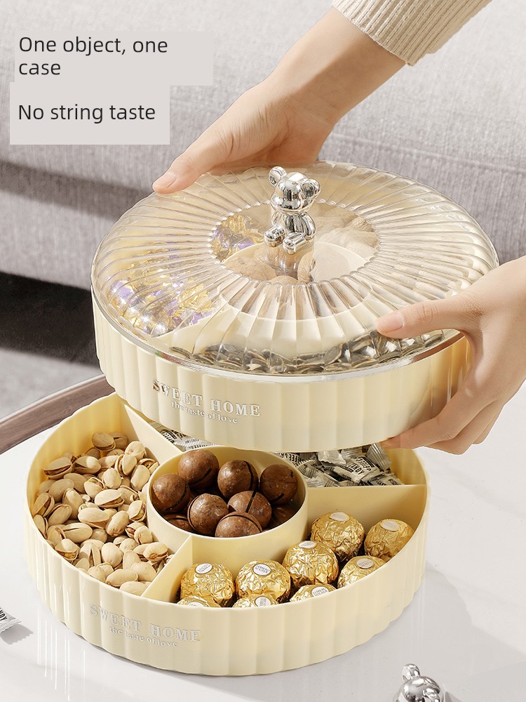 Dried Fruit Tray Living Room Coffee Table Household Storage Box Nut Plate Snack Display Dried Fruit Box Accessible Luxury High-Grade Fruit Plate