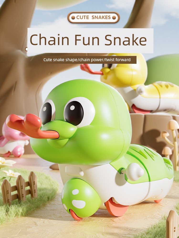 Baby Crawling Clockwork Toy Snake Children Education Winding Winding Baby 1-2 Years Old Moving and Running Small Animal 3