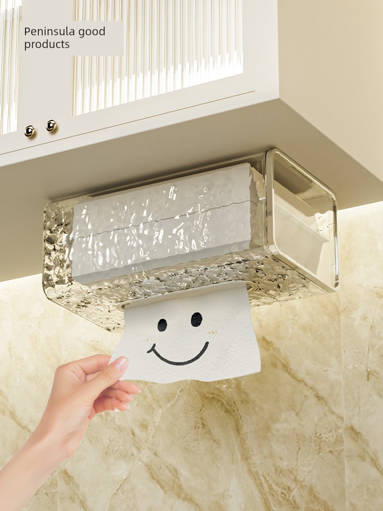 Kitchen Bathroom Upside down Transparent Face Cloth Storage Box