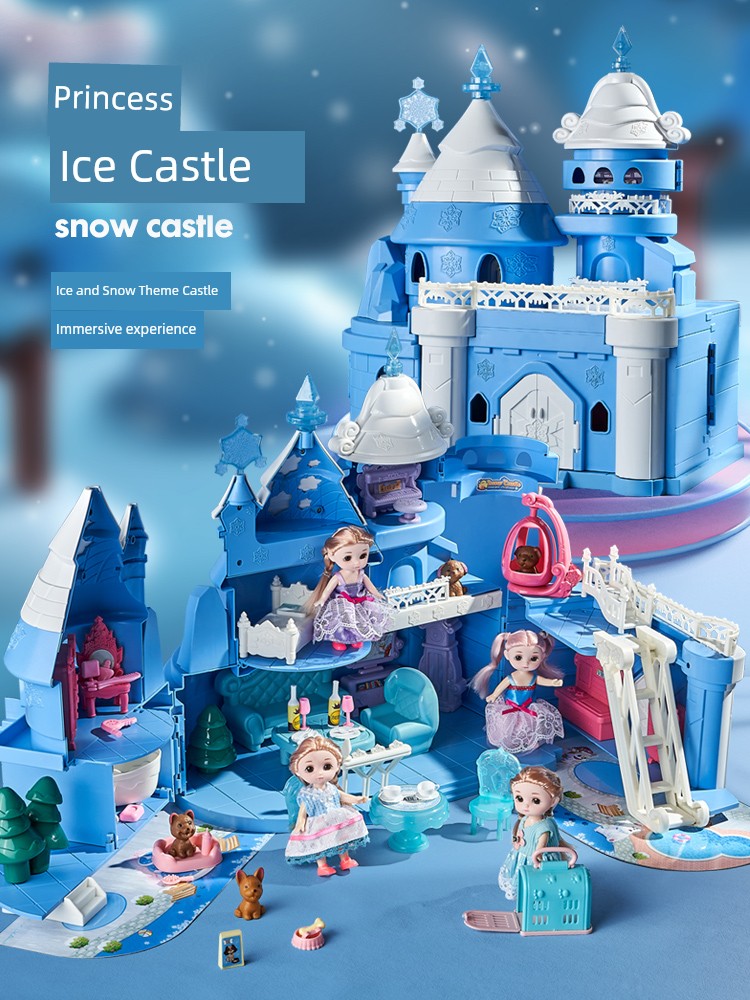 2024 Toys Girls Playing House Girl Lisa Elsa Princess Elsa Castle Dollhouse Children's Birthday Gifts
