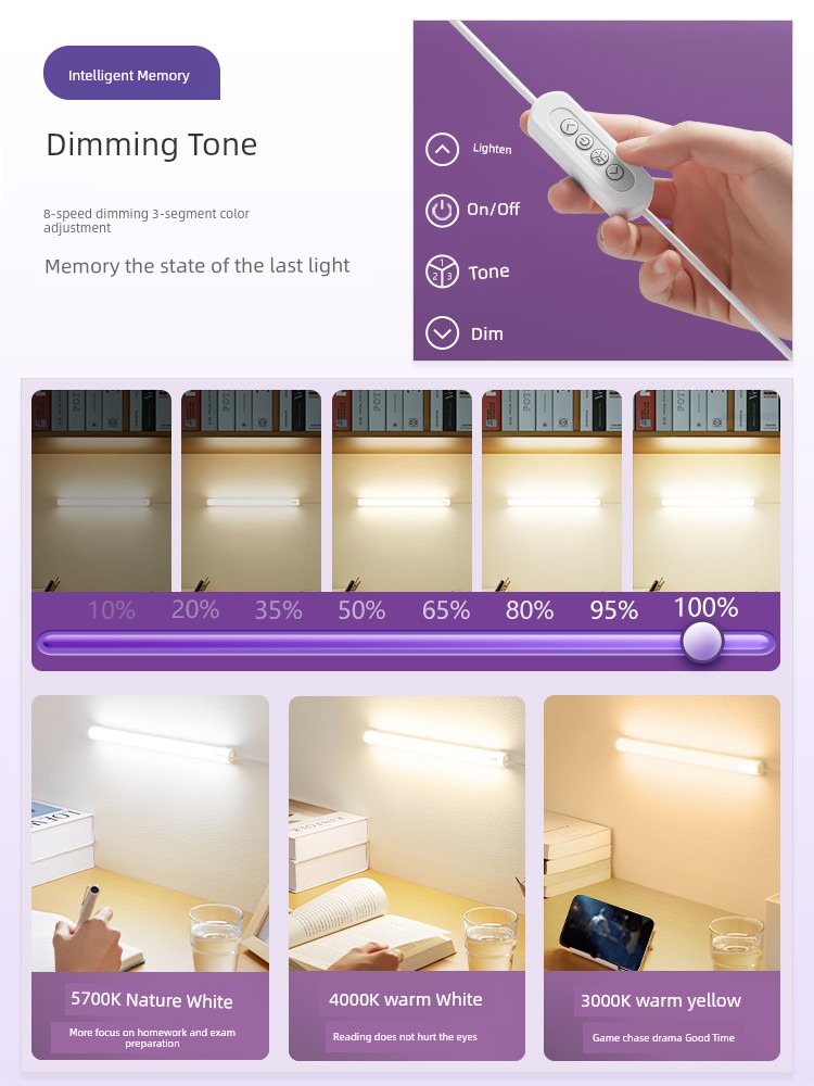 Bull Led Cool Lamp Dormitory Table Lamp College Student Bedroom Magnet Adsorption Handy Gadget USB Eye Protection Desk Lamp