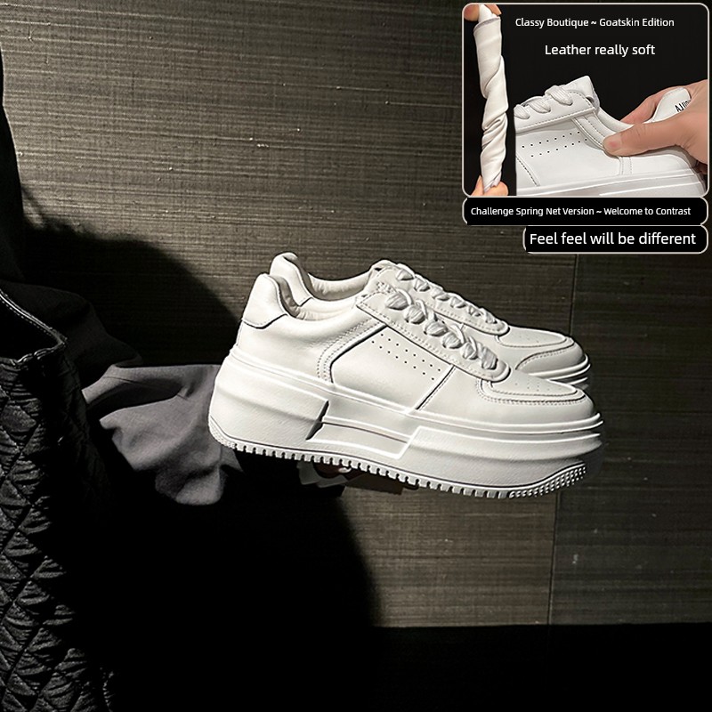 Uncle's Genuine Leather Thick Sole Easiest for Match White Shoes
