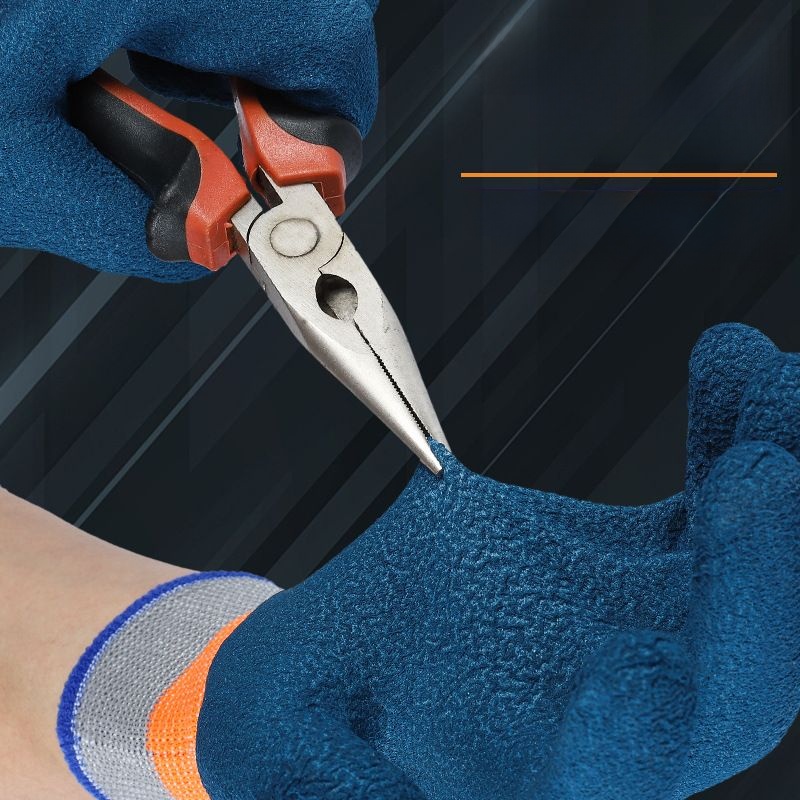 Tire Abrasion Resistant Latex Thickened Flexible Labor Gloves