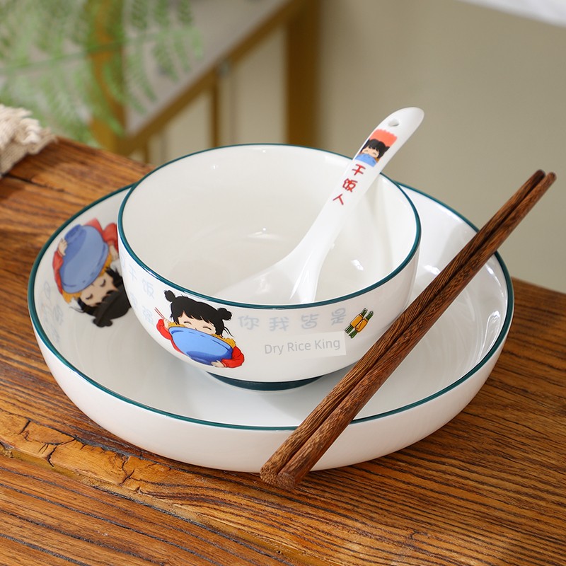 Cartoon Ceramic Bowl For Home 2024 New Arrival Japanese Rice Bowl Fancy Eating Bowl Special Dish Bowl Dish Suit