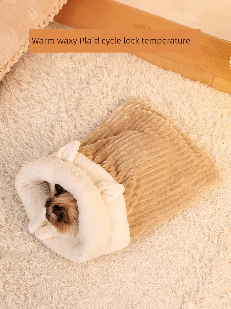 Cat Sleeping Bag Cat Nest Winter Heattech Closed Sense of Security Cat Winter Pet Bed Winter Kitten Sleep Quilt