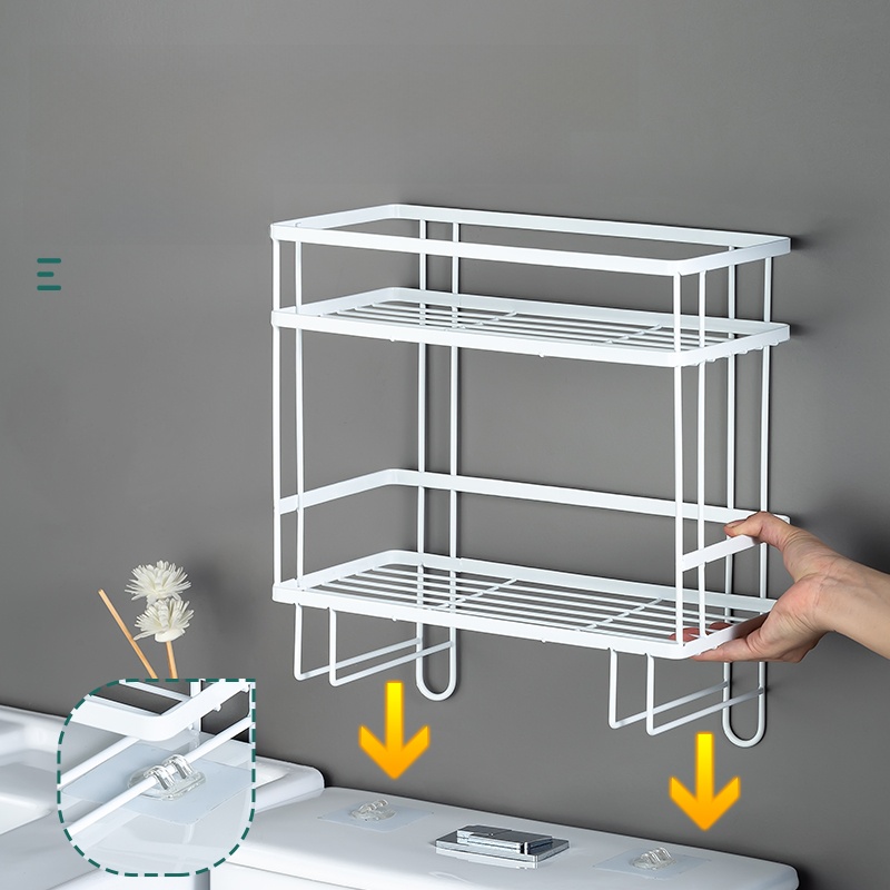 Toilet Seat Upper Shelf Bathroom Toilet Supplies Multi-Functional Storage Rack Shower Gel Shampoo Rack