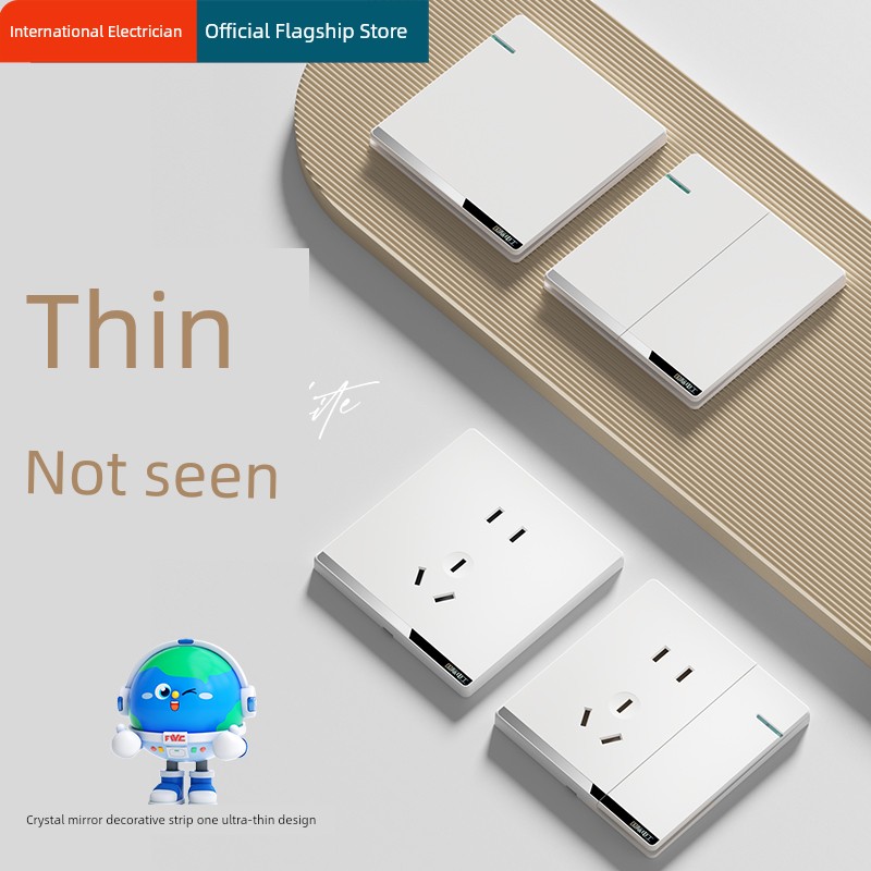 International Electrician 86 Type Switch Socket Panel For Home Wall Single-Switch Lamp Single Connection 1-Bit One-Switch Single-Control Switch