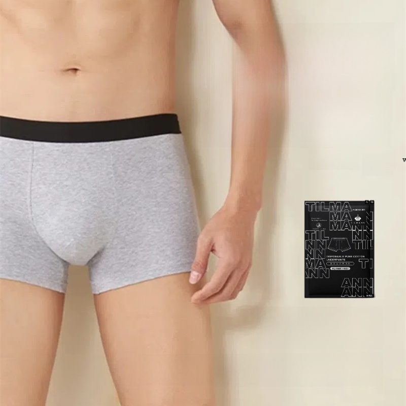 Disposable Underwear Men's Disposable Ice Silk Traceless plus Size Boxer Travel Daily Disposable Sterilization Boxer Shorts Portable