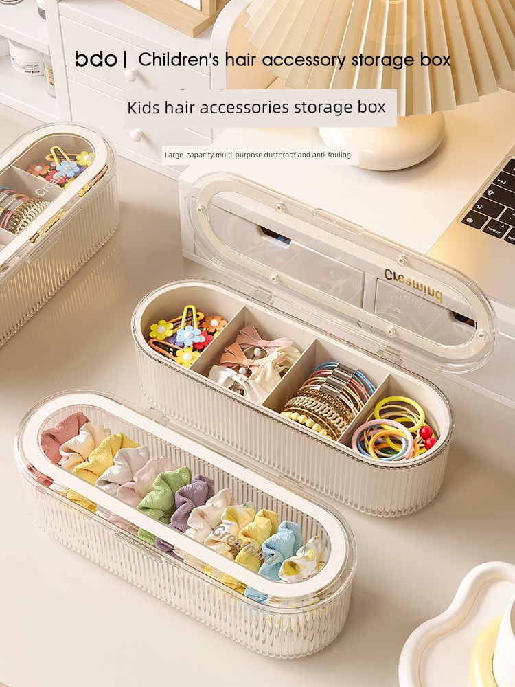 Hair Accessories Storage Box High-End Exquisite Desktop Large Capacity Jewelry Box with Lid Girls Hair Band Bracelet Earrings Organizing Box