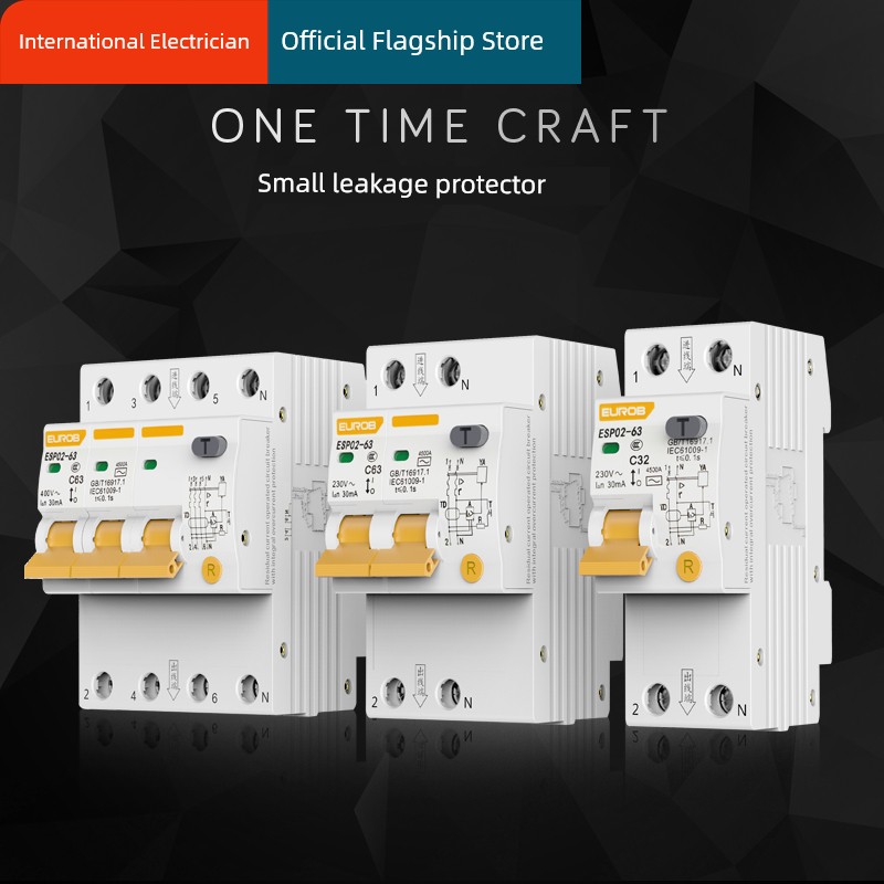 Air Switch Dz47 with Leakage Protector 32A Air Open Total Open 2p63a Three-Phase Electric Leakage Protection For Home Circuit Breaker