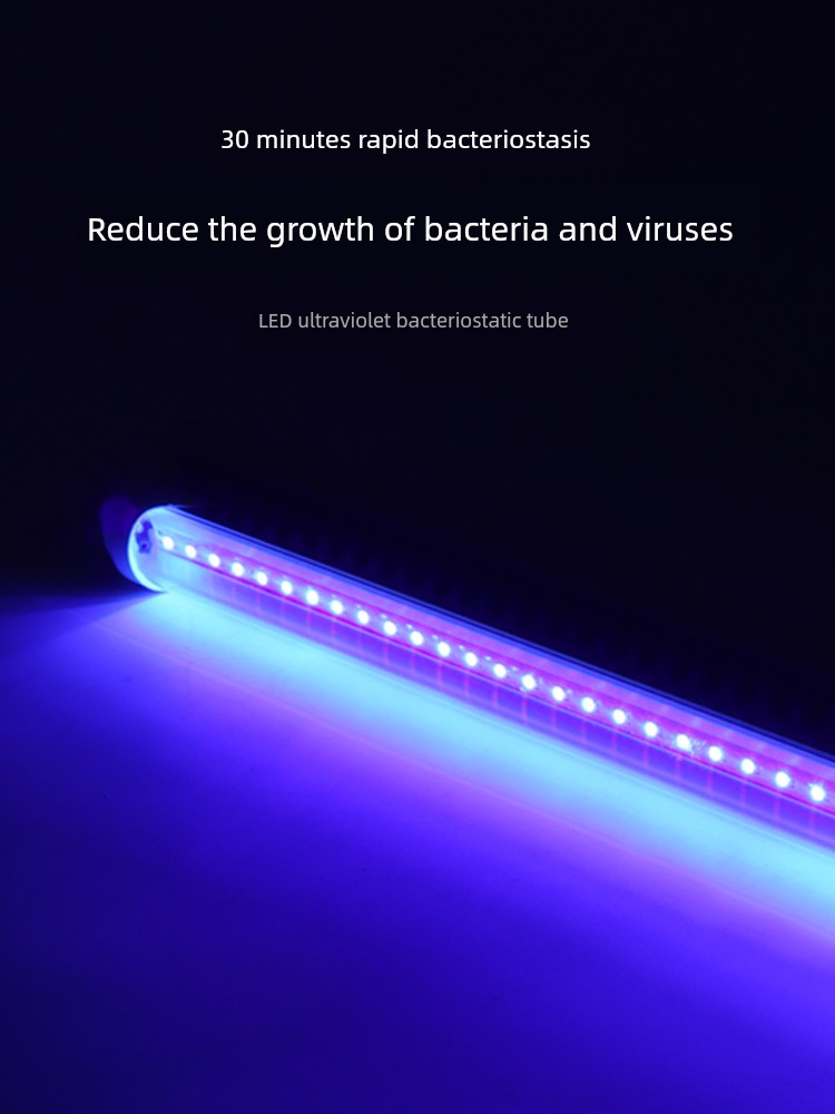 Led UV Disinfection Lamp Tube 1.2 M Sterilization Stick UVC Blue Purple Light Sterilization Brake Bacteria T8 For Home Shoe Cabinet Light Pipe