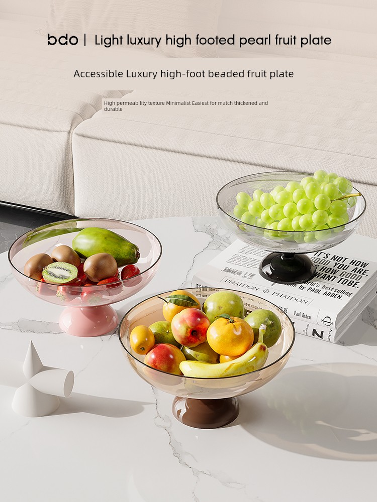 Fruit Plate Living Room Coffee Table For Home 2024 New Arrival Fancy Accessible Luxury High-End High-Leg Dried Fruit Box Snack Display Plate Storage