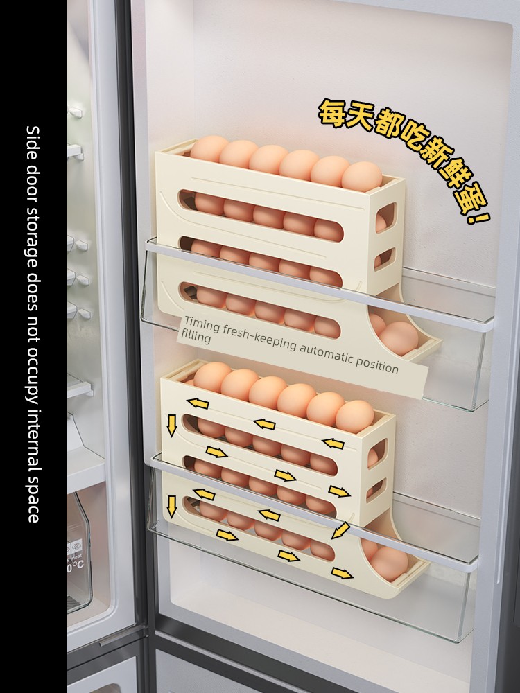 Jujiajia Egg Storage Box Refrigerator Side Door Egg Box Egg Holder Tray Dedicated Fresh-Keeping Box Organize Fantastic
