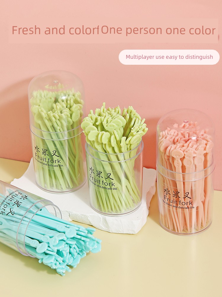 Plastic Two Teeth For Home Cake Dessert Fruit Fork
