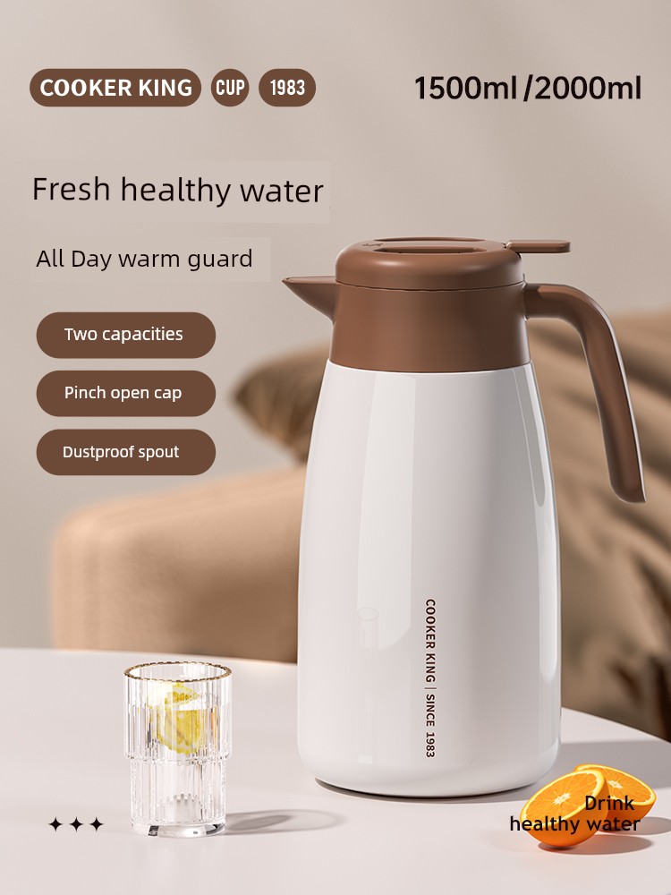 Cooker King Insulation Pot For Home Large Capacity Heat Preservation Bottle Glass Liner Thermal Insulation Kettle Hot Water Bottle Office and Dormitory