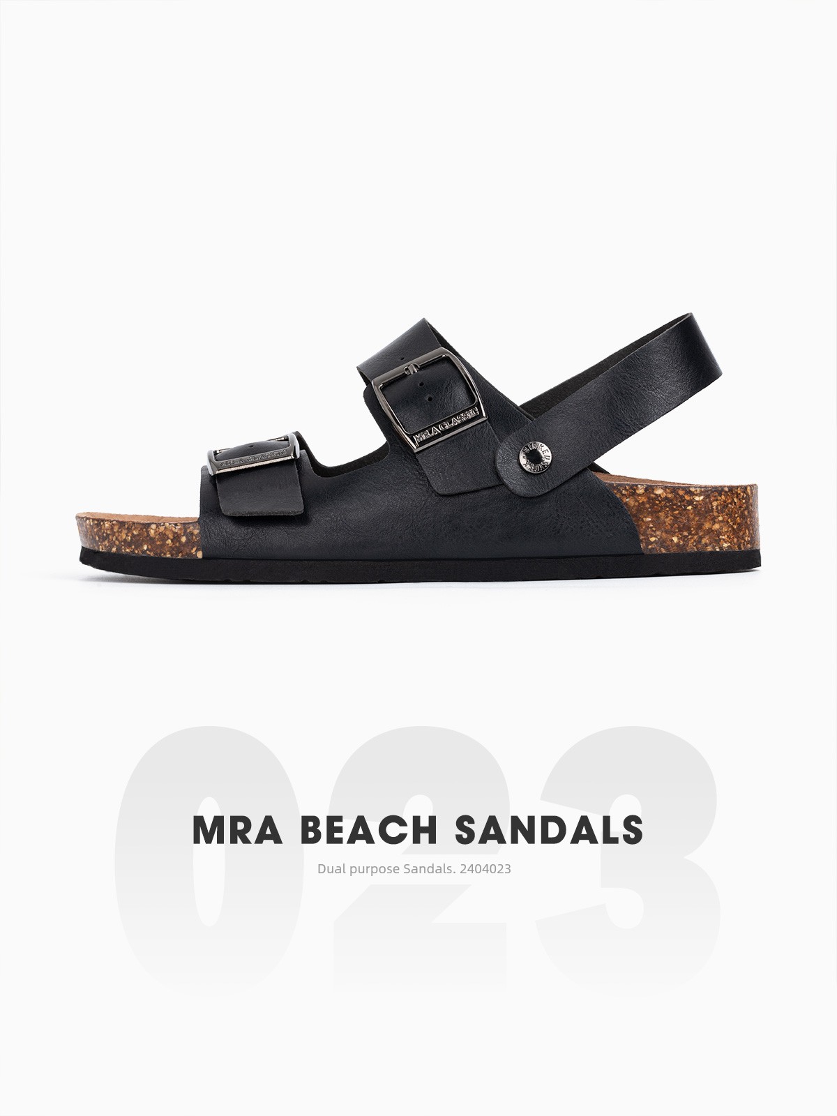 MRA Boken Sandals Men 2024 New Arrival Summer Casual Dual-Use Leather Slippers Driving Outwear Beach Sandals