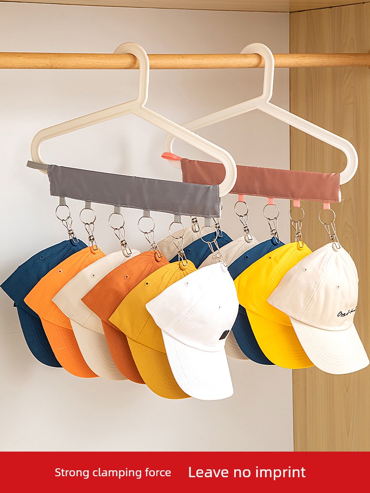 Hat Storage Fantastic Hanging Peaked Cap Hook For Home Multi-Clip Baby Baseball Cap Dormitory Wardrobe Hat Rack