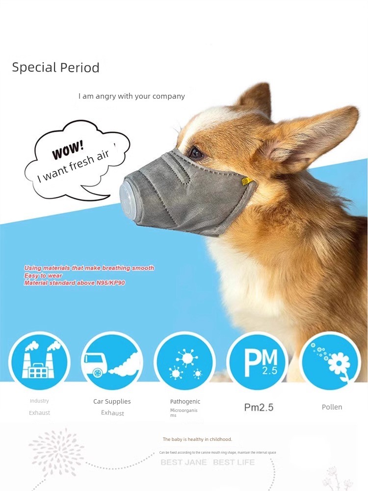 Pet Muzzle Dog Anti-Virus Mask Anti-Bite Anti-Eat Disorderly Muzzles Teddy/Golden Retriever Corgi Special Epidemic Mask