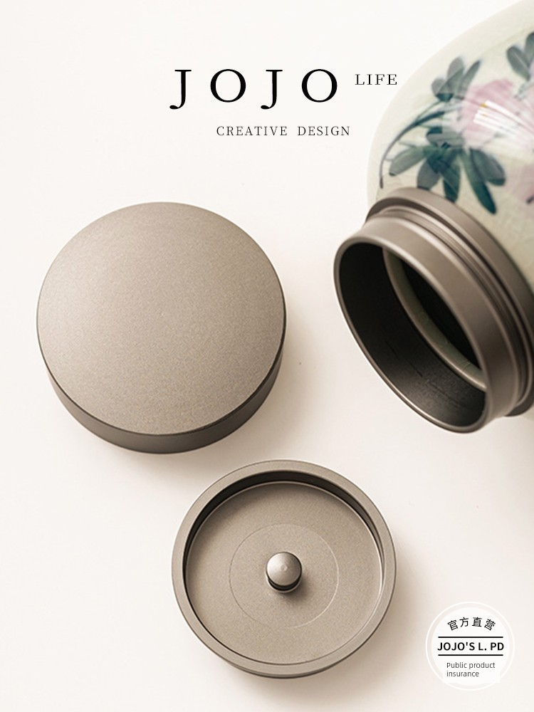 Jojo's L. Pd. Miscellaneous. Tea Jar Borneol Glaze Pure Hand Drawing Ceramic Portable | Miscellaneous