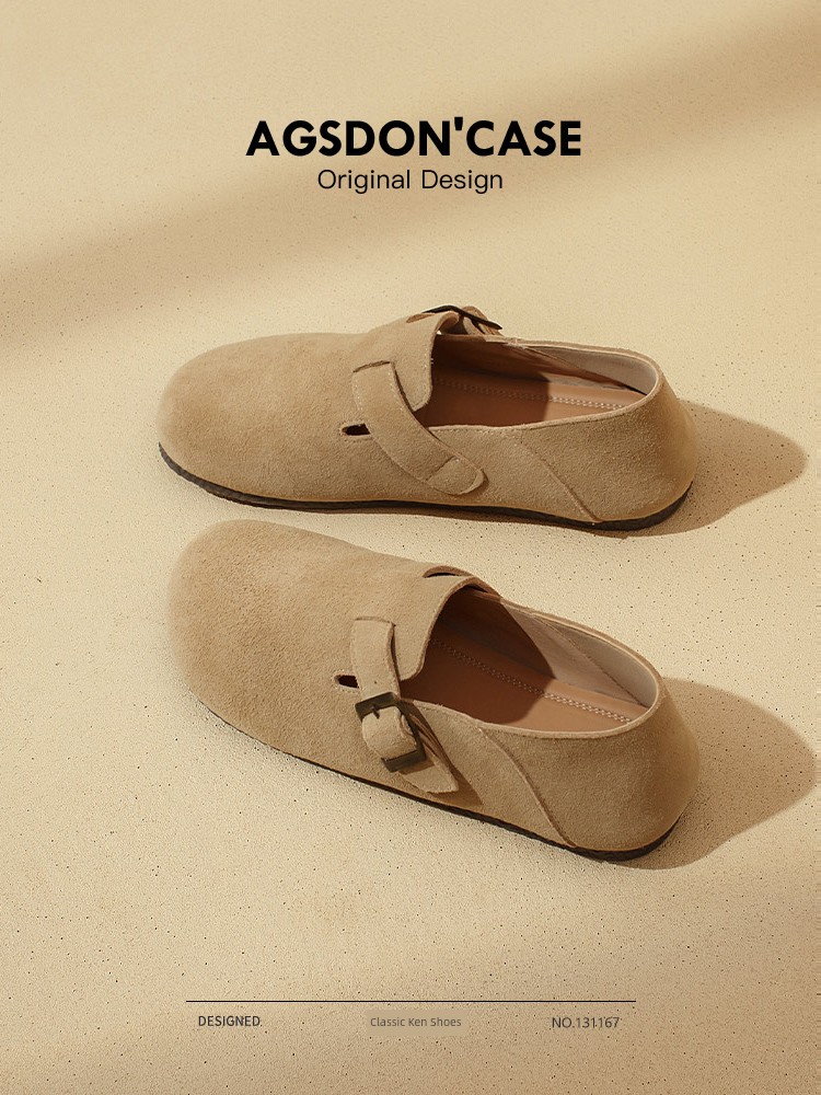 Spring & Fall Winter Leather One Pedal Soft Soled Velvet Birkenstock