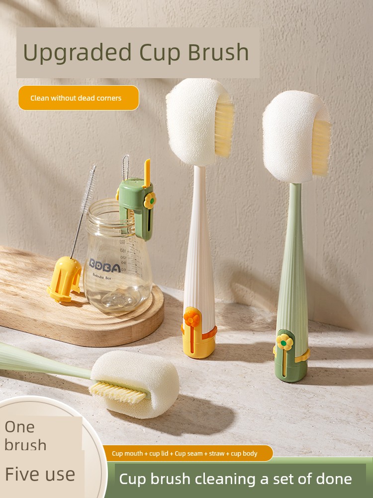 Cleaning Appliance Long Handle Five-in-One Feeding Bottle Special Cup Brush