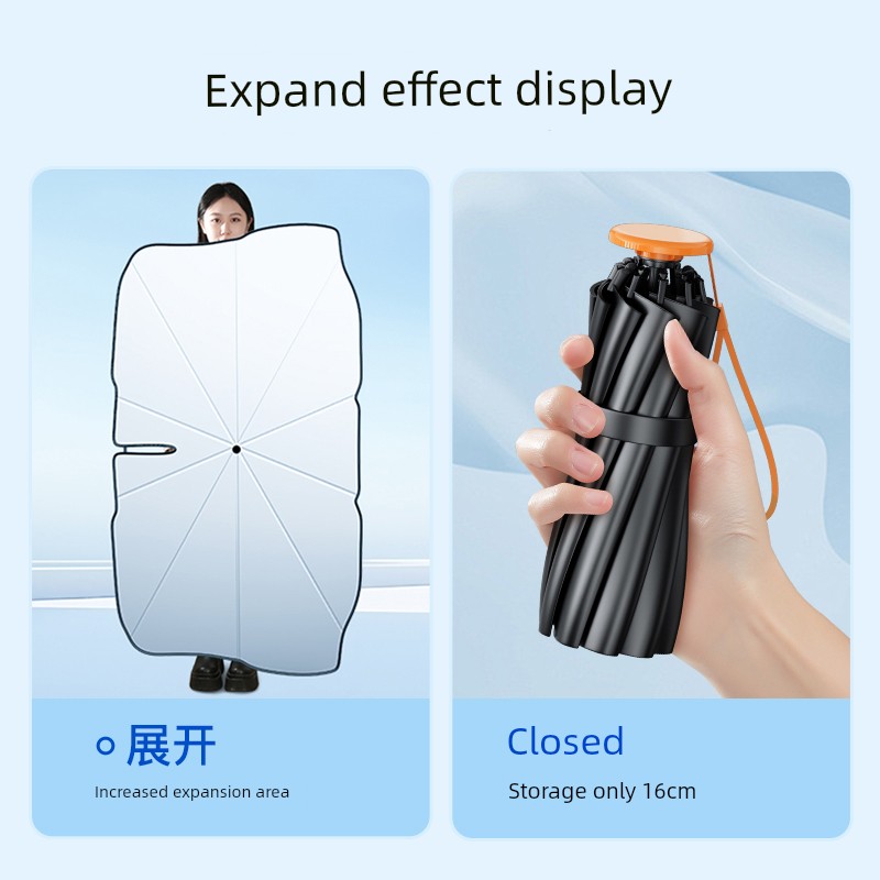 Liabei Car Sunshade Front Shield Five-Fold Window Sunshade Umbrella Front Windshield Glass Sun Protection Thermal Insulation Car Special Shield