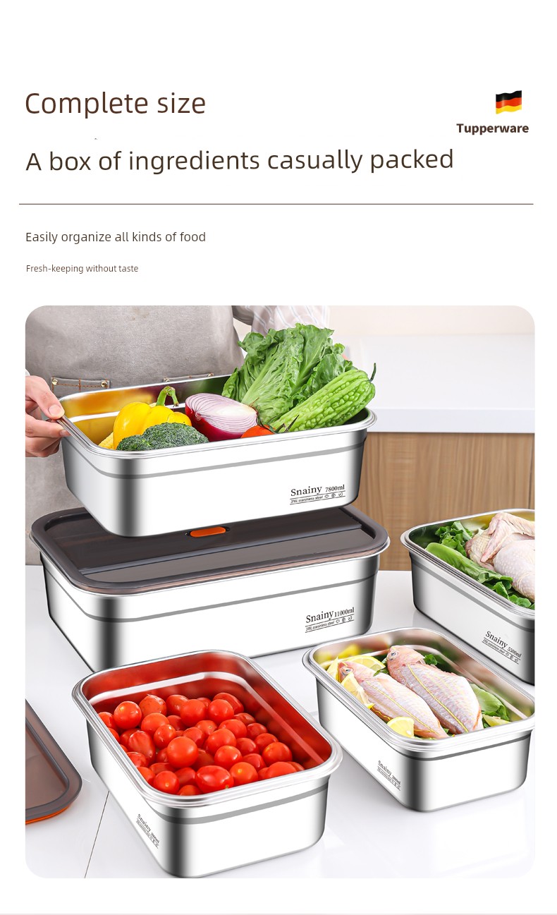 Rectangular Thickened 316 Stainless Steel Dish with Lid