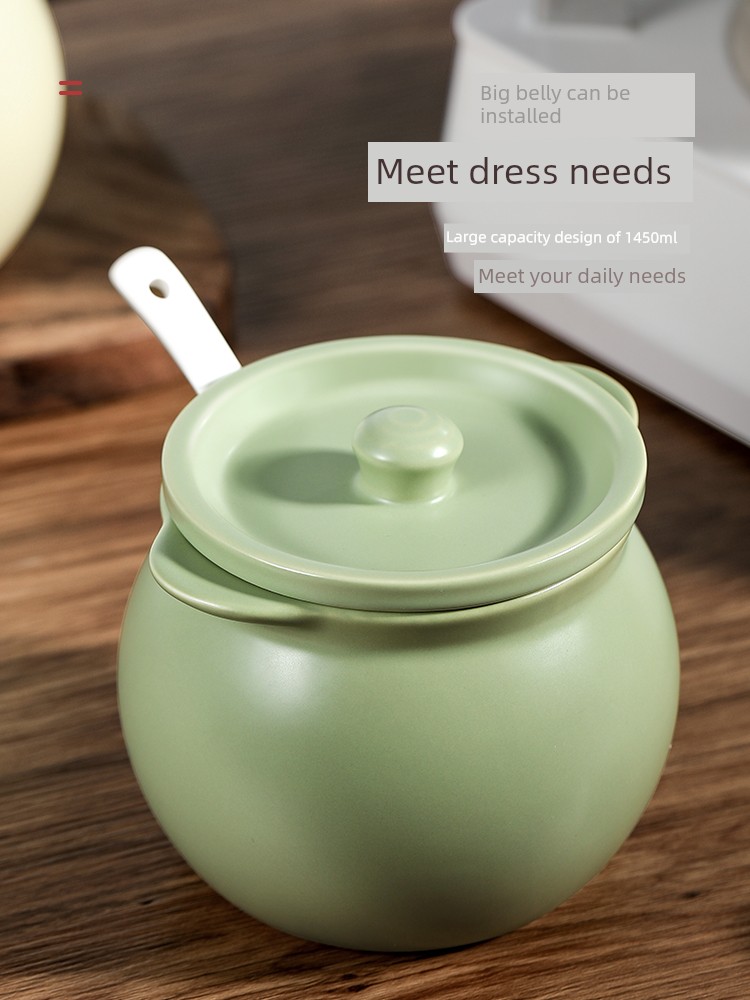 Lard Jar High Temperature Resistant Ceramic Oil Tank For Home with Lid Salt Jar Red Chili Oil Pepper Oil Seasoning Jar Stock Pot