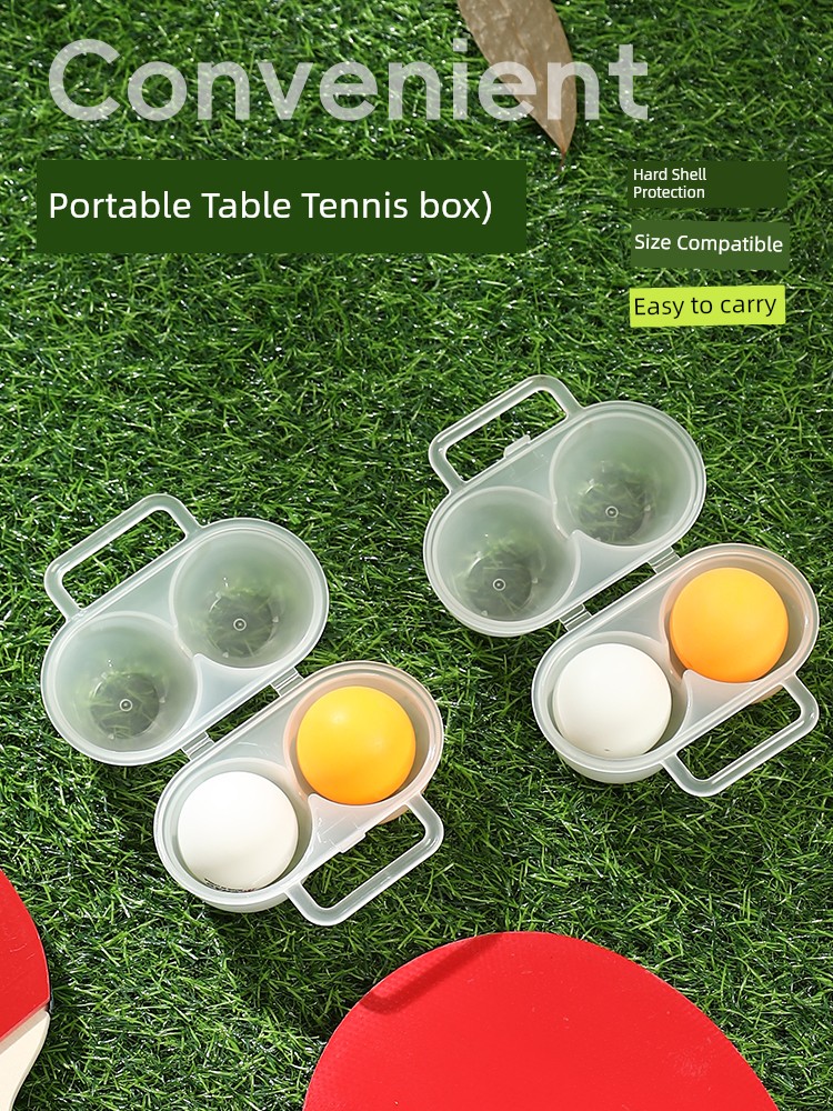 Thickened Table Tennis Ball Box Small Ball Box Table Tennis Special Portable Outer Ball Box Can Hold Two Ball Strap Handles