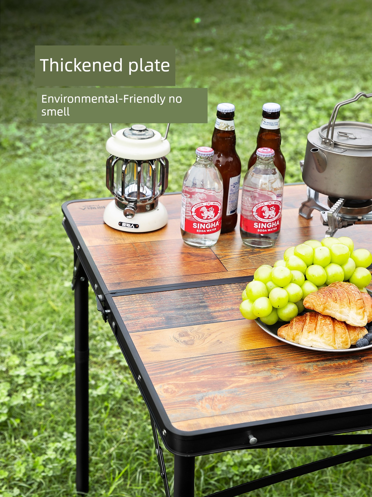 Primitive Man Grid Folding Table Outdoor Picnic Table Portable Camping Table and Chair Camping Equipment Supplies for Stall