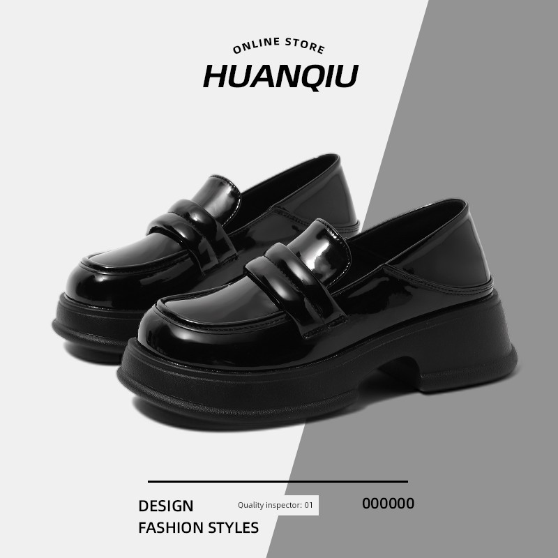 Universal Black Loafers Women's 2024 Autumn New Arrival Thick Bottom Soft Bottom Non Slip Basic JK Uniform Small Leather Shoes