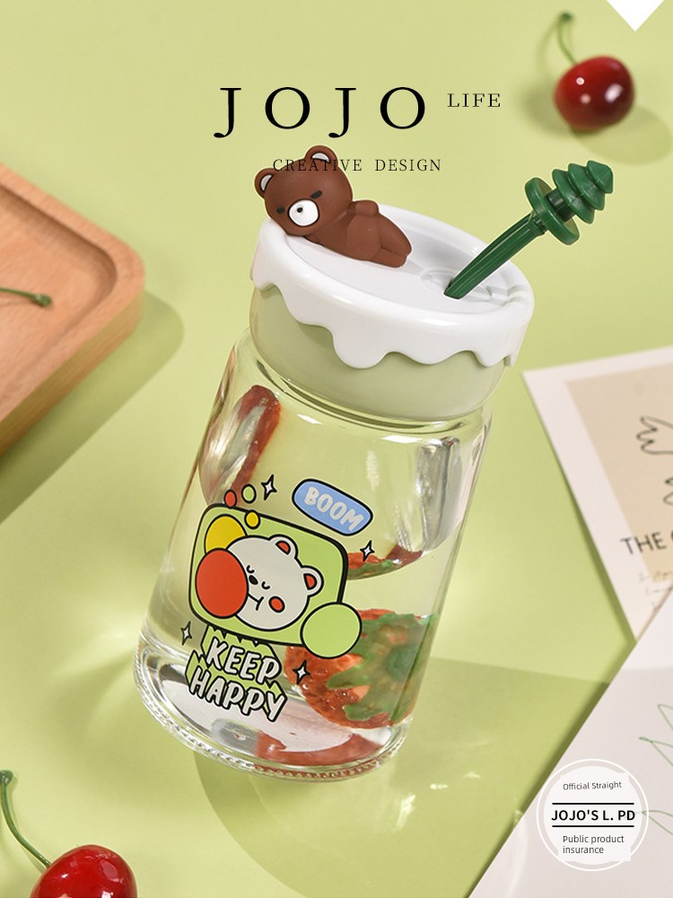 Jojo's L. Pd. Winter · Glass Internet Celebrity Breakfast Girl Carry-on Cup Gift | Mi Dong