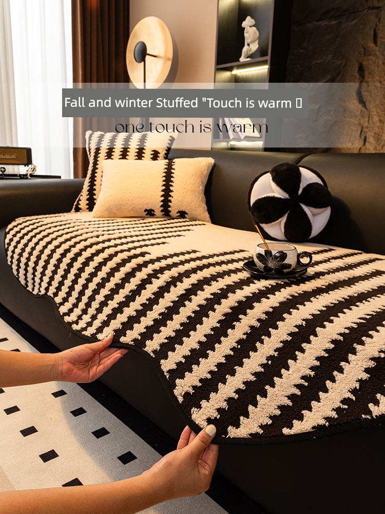 Fancy Stuffed Special-Shaped Sofa Cushion Fall and Winter 2025 New Arrival Anti-Scratching Non Slip One-Piece Leather Sofa Cushion Cloth
