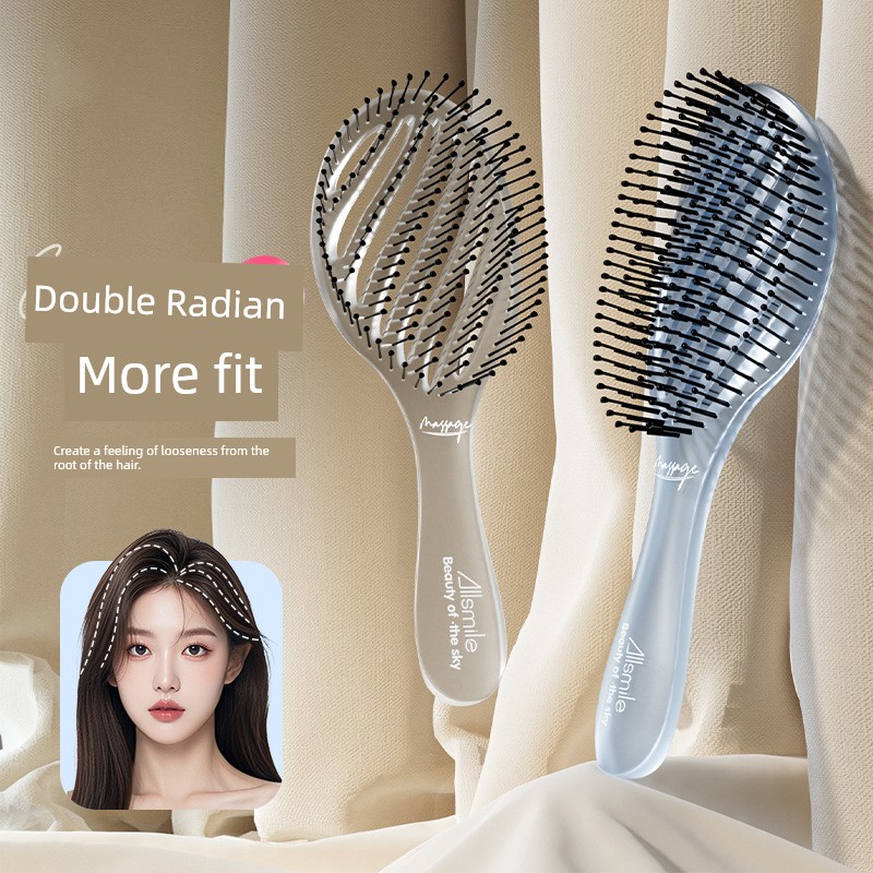 Double Radian Fluffy Massage Comb For Home for Women Only Wet Hair Air Comb Skull Top Massage Comb Head Magic Comb