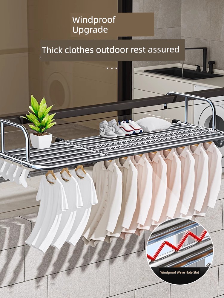 Balcony Clothes Drying Artifact Window Railing Clothes Drying Rack Window Window Window Sill Outdoor Shoe Drying Rack Balcony Outdoor Shoes Drying Artifact