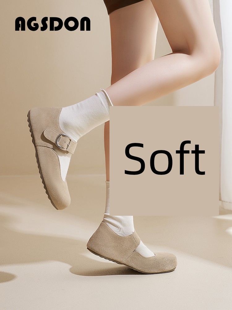 Augusto Birkenstock Female 2024 New Arrival Spring & Fall Winter Soft Bottom Toast Flats Doudou Boken Casual Maternity Shoes