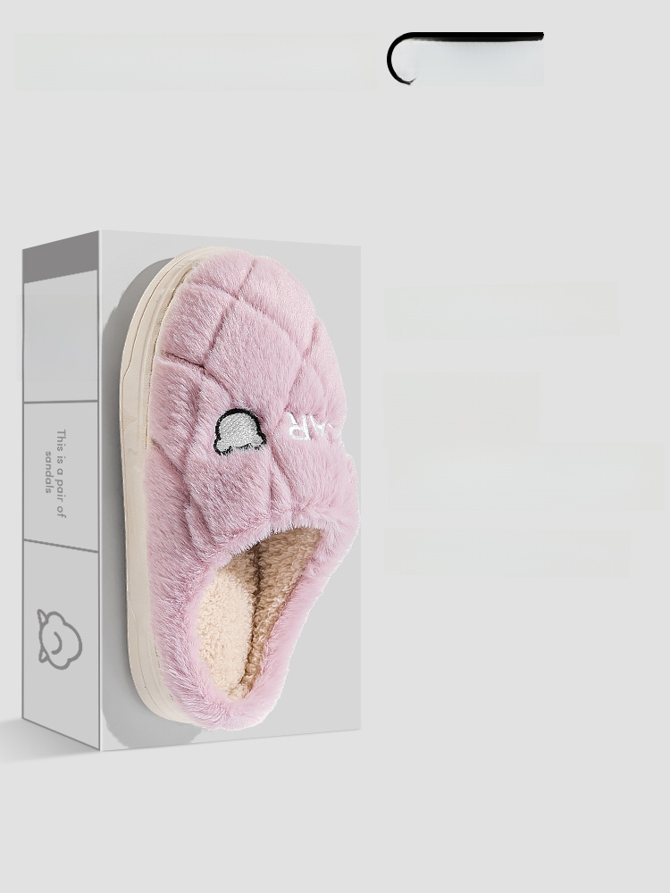 Indoor Home Confinement Warm Thick Sole Plush Cotton Slippers