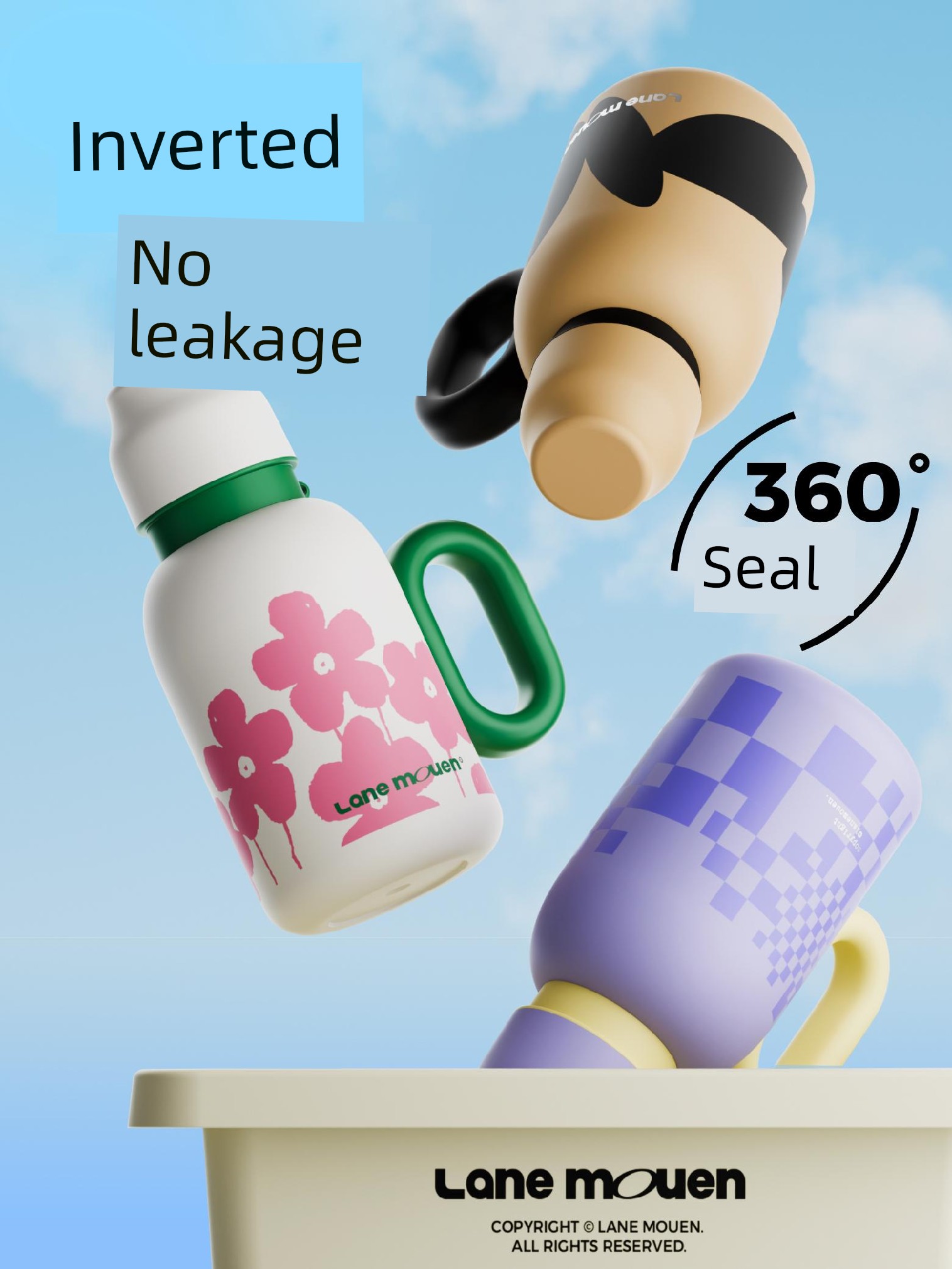 Jojo's L. Pd. Lingmeng. Thermos Cup Large-Capacity Water Cup 316L Stainless Steel Female Good-looking | Convenience