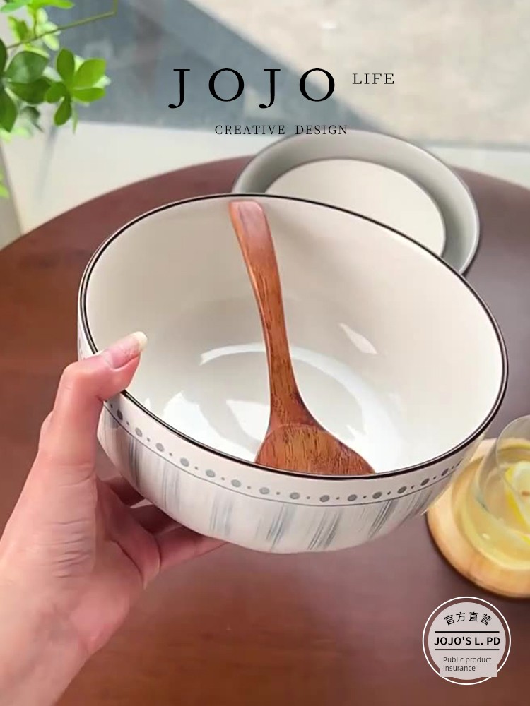 Jojo's L. Pd. Hair. Japanese Ceramic Soup Bowl Large Size For Home Noodle Bowl Fancy | No Hair
