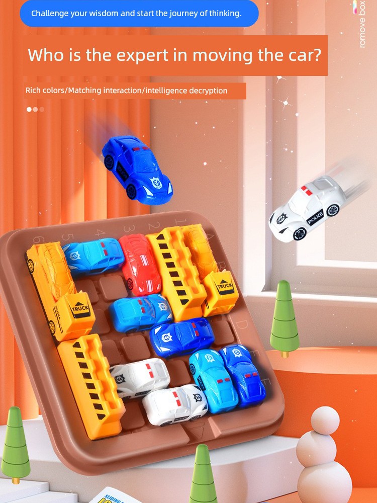 Kids Puzzle Car Moving out Toy Car Klotski Thinking Training Puzzle Kindergarten Racing Car Breakout Toy