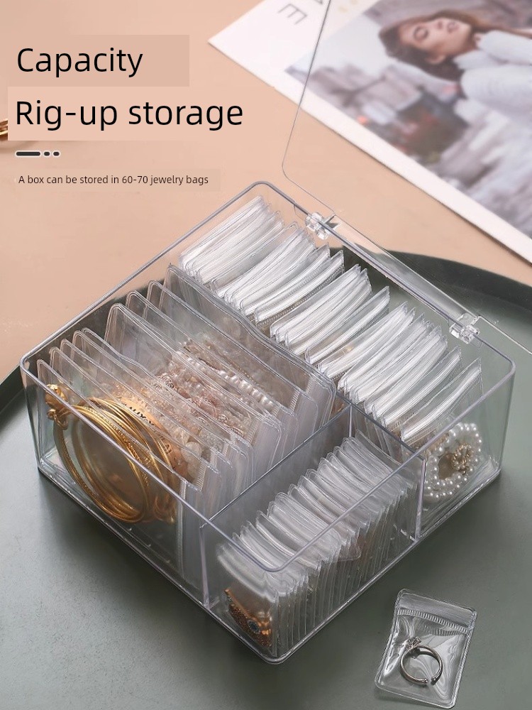 Jewelry Box Anti-Oxidation Jewelry Storage Box Large Capacity Earrings Earrings Earrings Necklace Bracelet Storage Dustproof Box