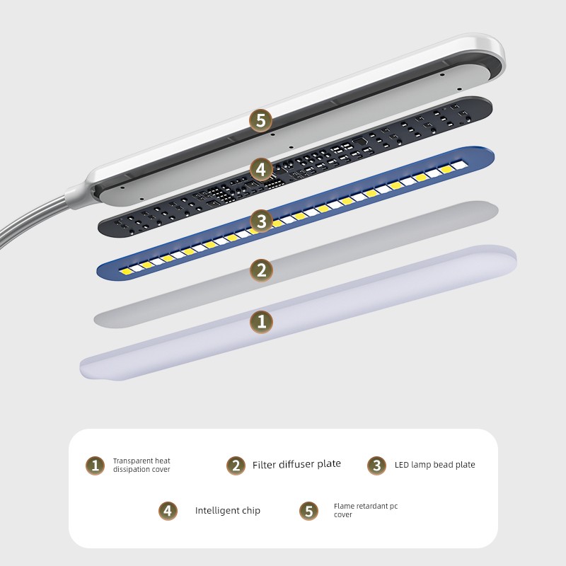 Clip-Type Table Lamp Rechargeable Eye Protection Learning Dedicated Student Dormitory Reading and Writing Homework Bedroom Reading Bedside Lamp