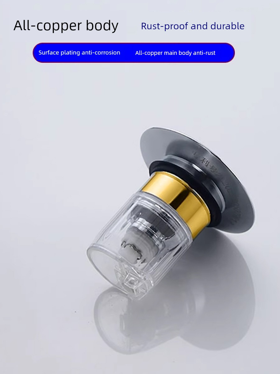 Wash Basin Bounce Core Drain Cap Filter Anti-Blocking Mesh Basin Pool Neutral Drainer Press Type Deodorizing Filter Handy Gadget
