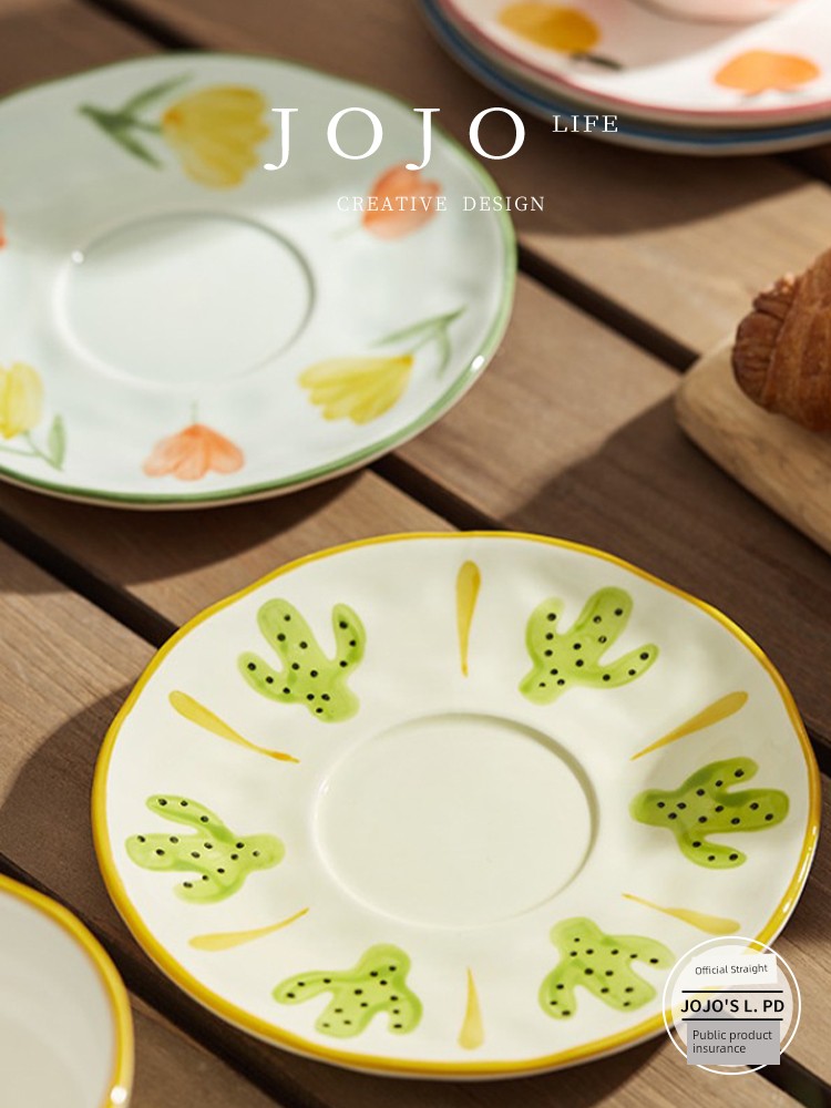 Jojo's L. Pd. Andle. Ceramic Coffee Set Ins Style Mug Breakfast Milk Cup | Handle Square