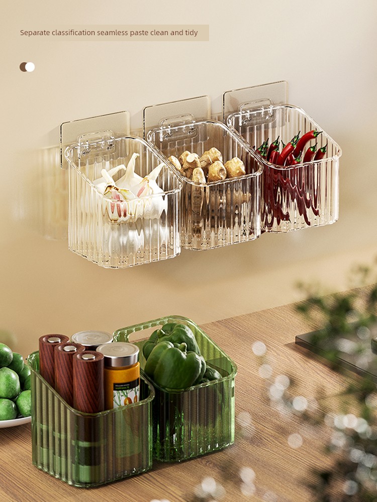 Kitchen Onion Ginger Garlic Storage Basket Storage Rack Bathroom Hanging Basket Hanging Basket Bathroom Wall Plastic Storage Basket Storage Box