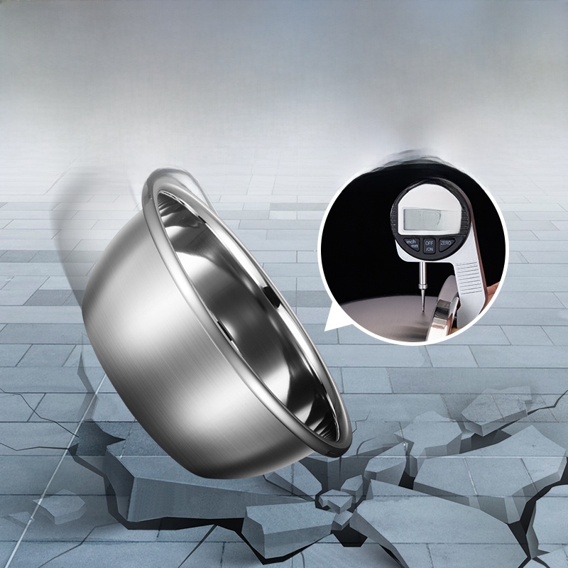 304 Stainless Steel Basin Food Grade For Home Kitchen Cook Basin Vegetable Washing and Baking Bason Extra Thick Soup Plate round Deepening